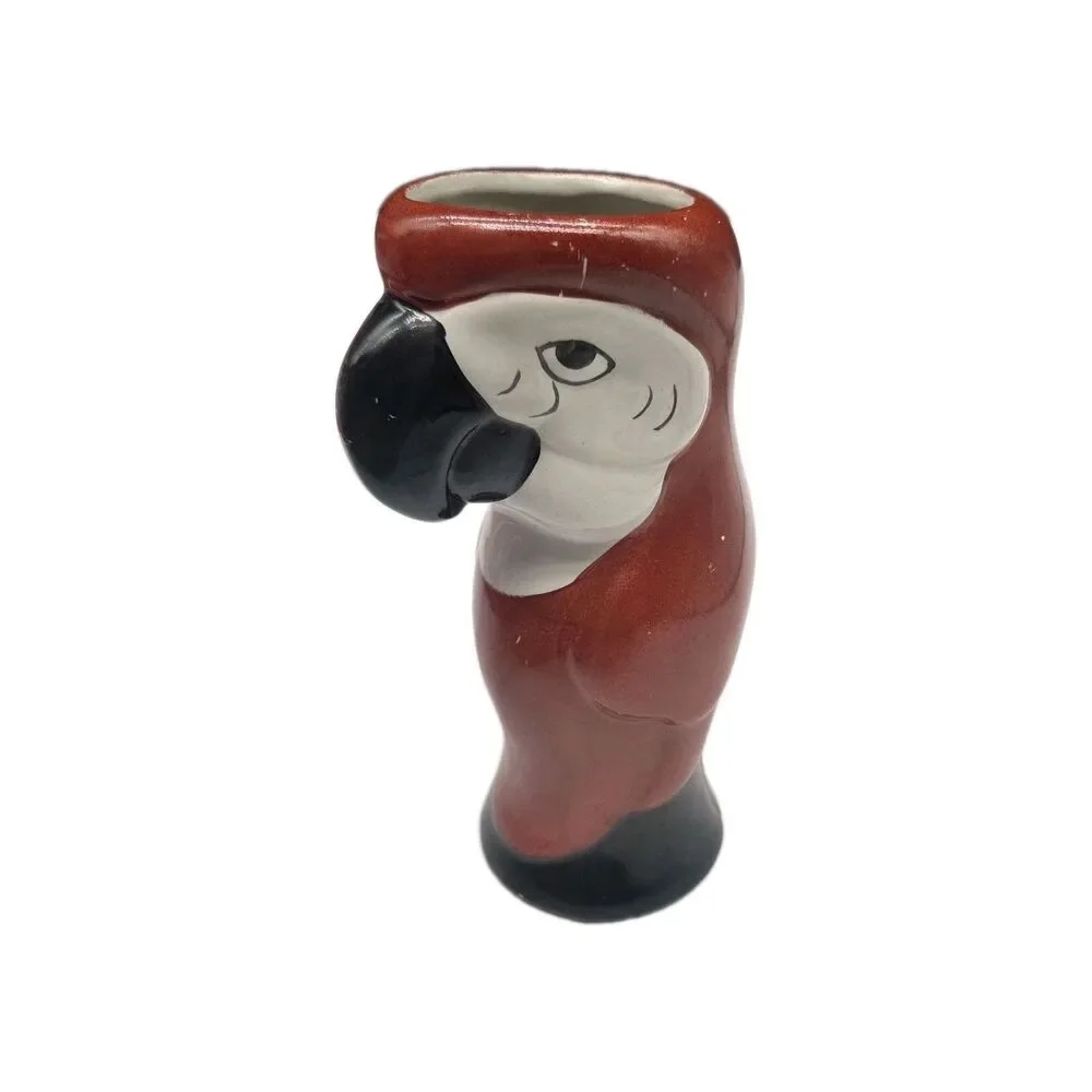 Vase Parrot Macaw Ceramic 8” Vintage Tiki Style Vase